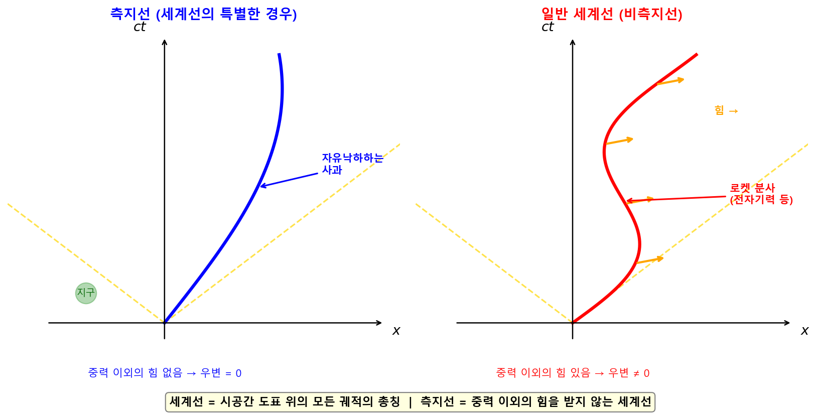 세계선과 측지선의 구별