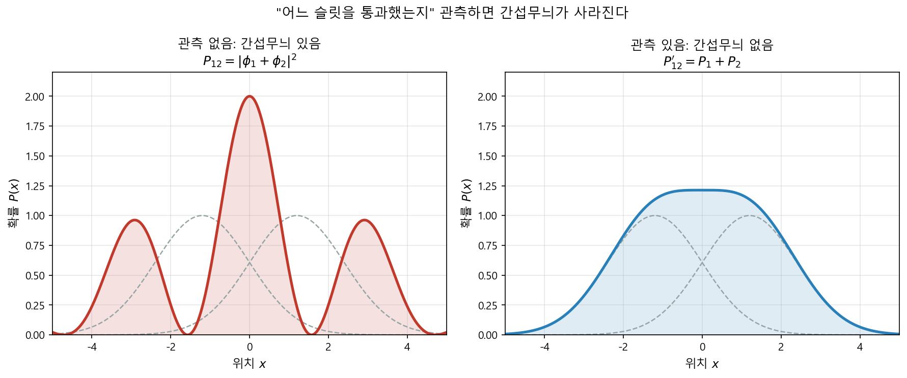 관측에 의한 간섭무늬의 소멸